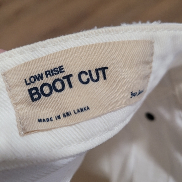 GAP jeans bootcut stretch low rise button zip pockets white ivory tan 28/6 - Picture 8 of 10